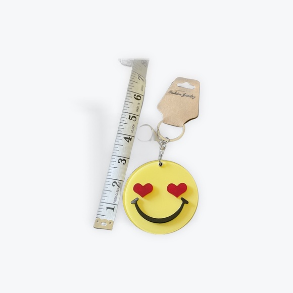 Heart Eye Smiley w/ Mirror Keychain - Picture 8 of 8